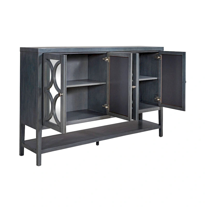 Meuble d'appoint quatre portes Cercle Vue Bleu Crépuscule