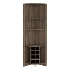 Meuble d'angle de bar pour cuisine, salle à manger, salon, marron foncé