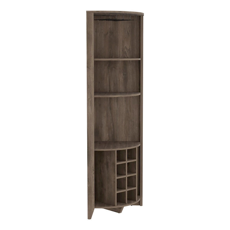 Meuble d'angle de bar pour cuisine, salle à manger, salon, marron foncé