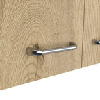 Meuble Haut Toran, Deux Étagères, Double Porte, Finition Blanc / Gris Clair, Haute qualité et durable