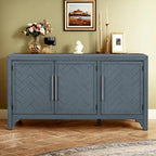 Storage Cabinet Sideboard with MDF+Pine veneer , Adjustable Shelves, Suitable for Living Rooms, Entrance and Study Rooms