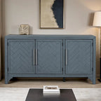 Buffet de rangement avec placage MDF+pin, étagères réglables, convient pour les salons, les entrées et les bureaux