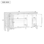 Buffet de rangement avec placage MDF+pin, étagères réglables, convient pour les salons, les entrées et les bureaux