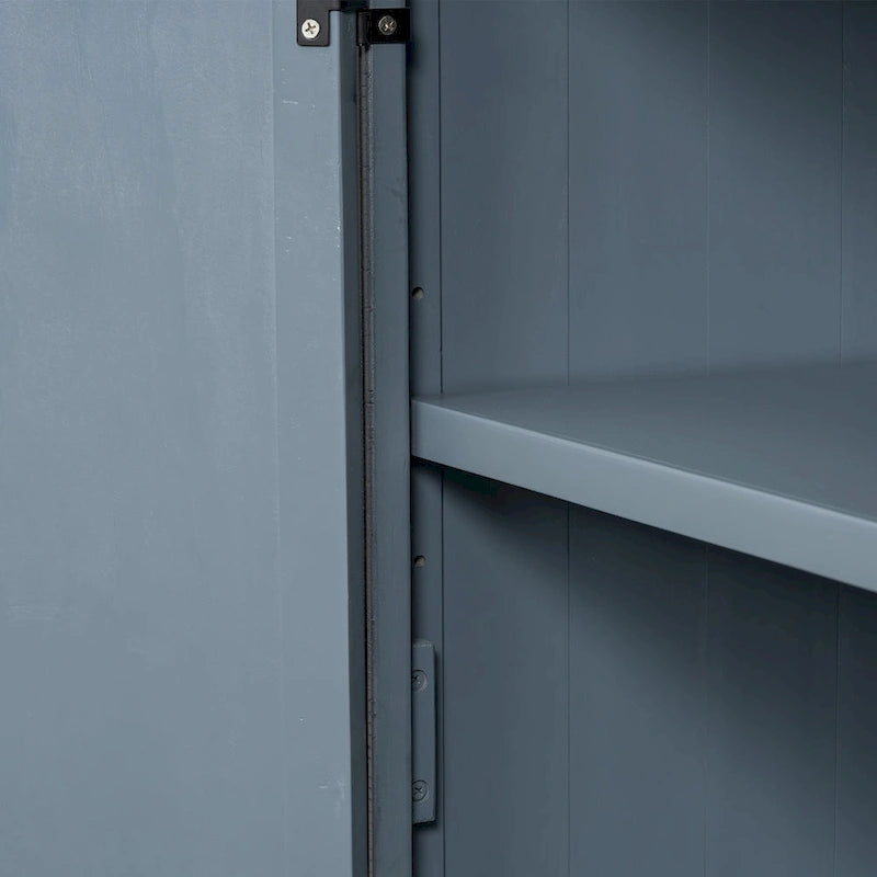 Buffet de rangement avec placage MDF+pin, étagères réglables, convient pour les salons, les entrées et les bureaux