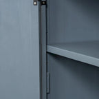 Buffet de rangement avec placage MDF+pin, étagères réglables, convient pour les salons, les entrées et les bureaux