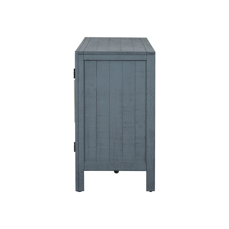 Buffet de rangement avec placage MDF+pin, étagères réglables, convient pour les salons, les entrées et les bureaux