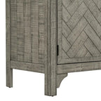 Buffet de rangement avec placage MDF+pin, étagères réglables, convient pour les salons, les entrées et les bureaux