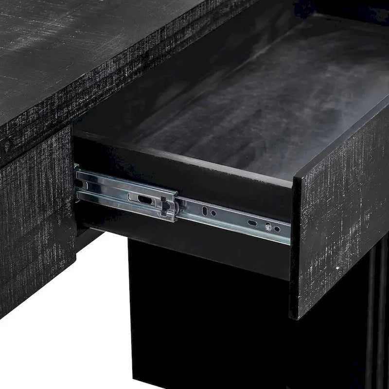 Ensemble unique de trois meubles sectionnels rétro comprenant un buffet, une console et une table basse, idéal pour
