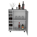 Dessertes de bar Wick avec rangement à vin intégré, armoire spacieuse et roulettes souples