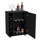 Dessertes de bar Wick avec rangement à vin intégré, armoire spacieuse et roulettes souples