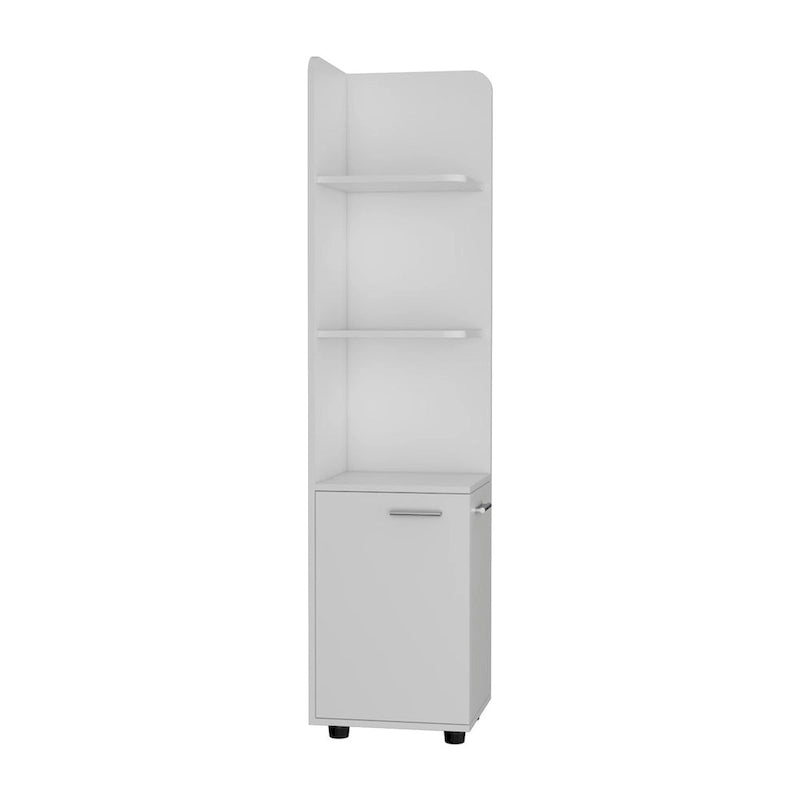 Meuble colonne Kairatu, un tiroir, finition blanche, haute qualité et durable