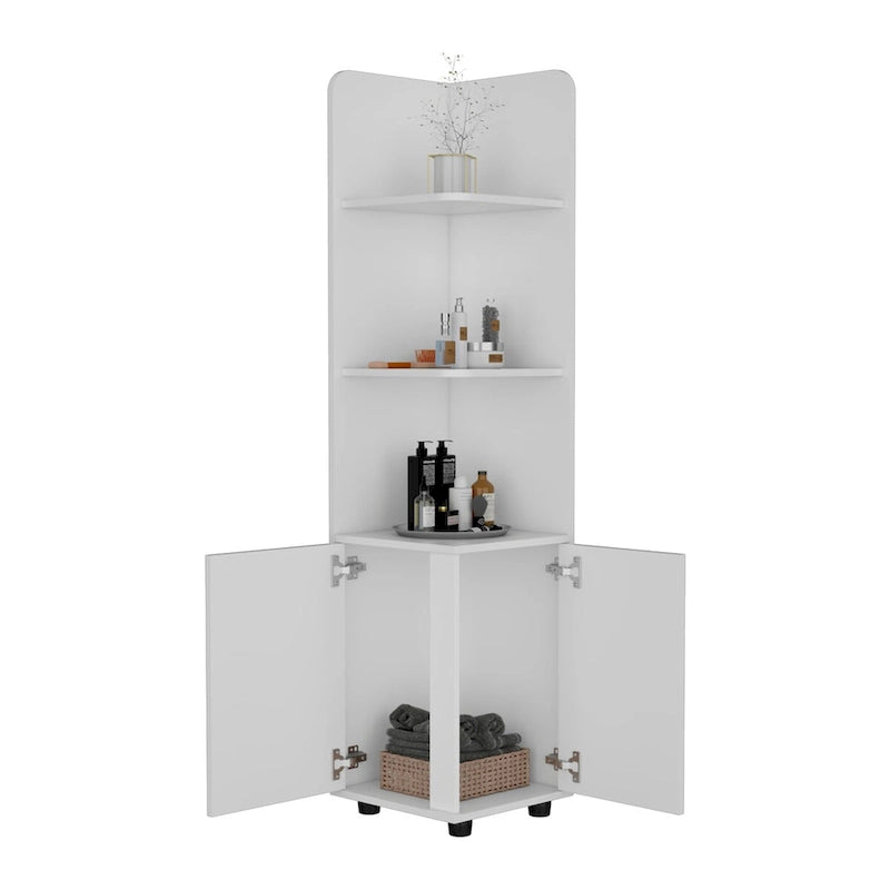 Meuble colonne Kairatu, un tiroir, finition blanche, haute qualité et durable