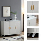 Meuble d'appoint avec texture ondulée, buffet, armoire d'appoint blanche avec porte, bibliothèque moderne pour cuisine, salon, entrée