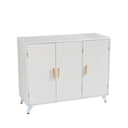 Meuble d'appoint avec texture ondulée, buffet, armoire d'appoint blanche avec porte, bibliothèque moderne pour cuisine, salon, entrée