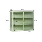 27.56Portes vitrées Armoire murale moderne à deux portes avec trois niveaux de rangement pour entrée, salon, salle de bain, salle à manger