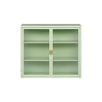 27.56Portes vitrées Armoire murale moderne à deux portes avec trois niveaux de rangement pour entrée, salon, salle de bain, salle à manger