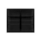 27.56Portes vitrées Armoire murale moderne à deux portes avec trois niveaux de rangement pour entrée, salon, salle de bain, salle à manger