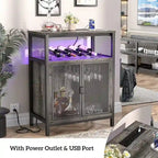 Meuble Bar à Vin avec Lumière RGB et Prise Électrique - 23.6P x 13.6L x 31H