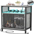 Meuble Bar à Vin avec Lumière RGB et Prise Électrique - 23.6P x 13.6L x 31H