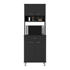 Garde-manger Piacenza, deux armoires à double porte, finition wengé noir, haute qualité et durabilité