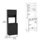 Garde-manger Piacenza, deux armoires à double porte, finition wengé noir, haute qualité et durabilité