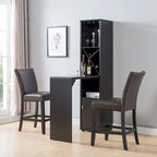 Meuble de bar, meuble de cuisine avec table extensible, compartiment pour bouteilles de vin et étagères ouvertes, cacao rouge
