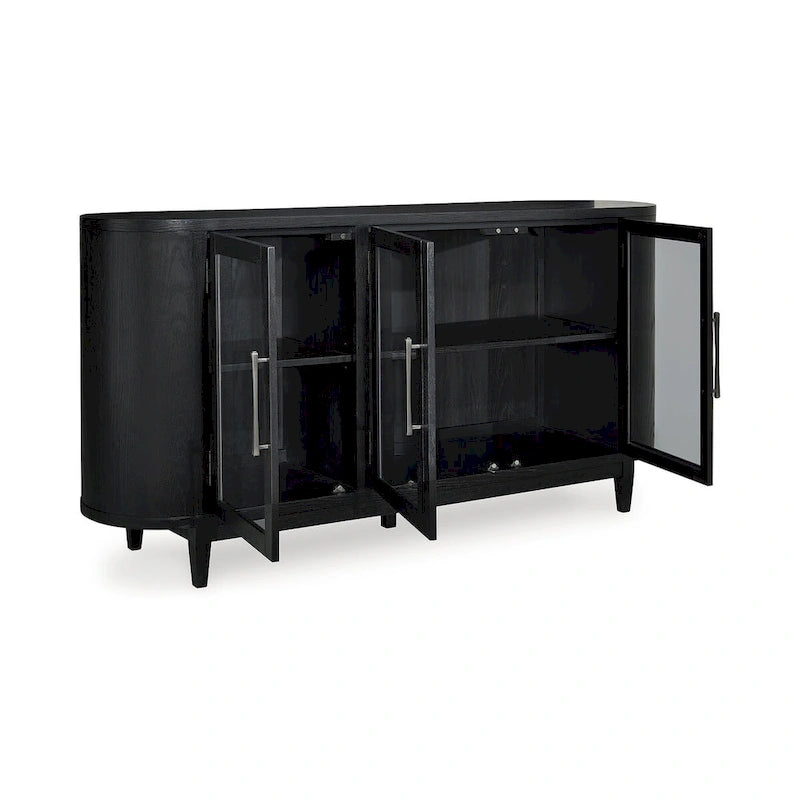 Signature Design by Ashley Rowanbeck Buffet de salle à manger noir/gris – 74,13 L x 17,13 P x 35,13 H
