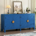 Caractéristiques uniques d'une armoire en placage de frêne avec portes à motif de lignes rayonnantes