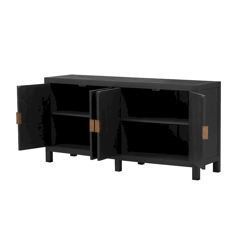 Caractéristiques uniques d'une armoire en placage de frêne avec portes à motif de lignes rayonnantes