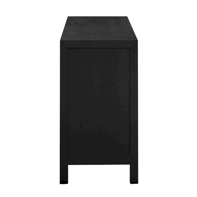 Caractéristiques uniques d'une armoire en placage de frêne avec portes à motif de lignes rayonnantes