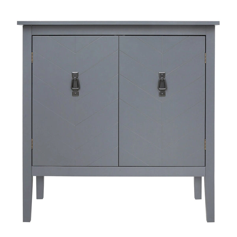 Meuble bas en bois à 2 portes avec étagère réglable, buffet vintage en bois pour salon, salle à manger, bureau
