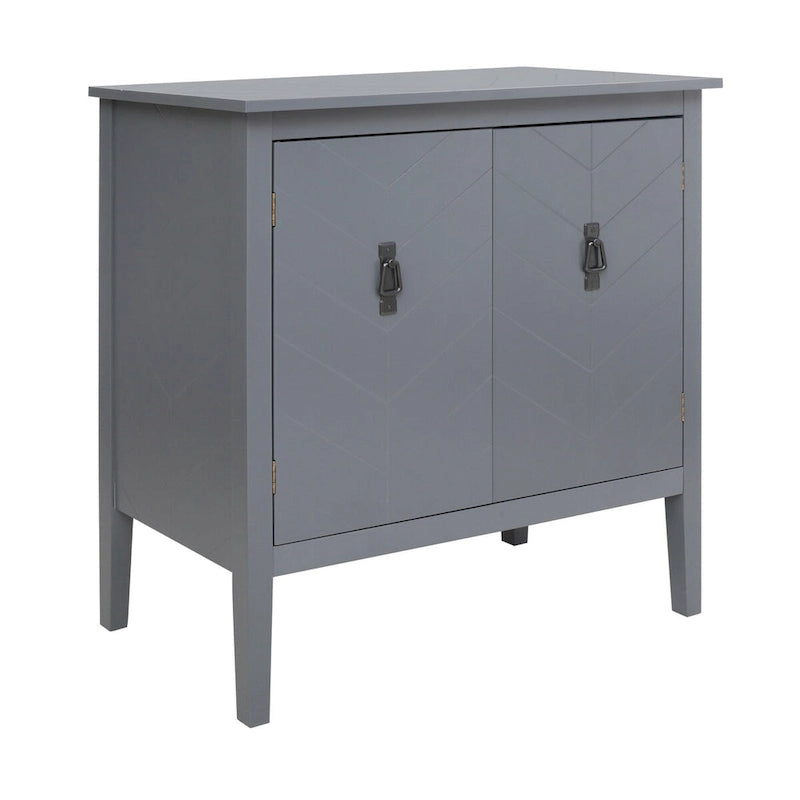 Meuble bas en bois à 2 portes avec étagère réglable, buffet vintage en bois pour salon, salle à manger, bureau