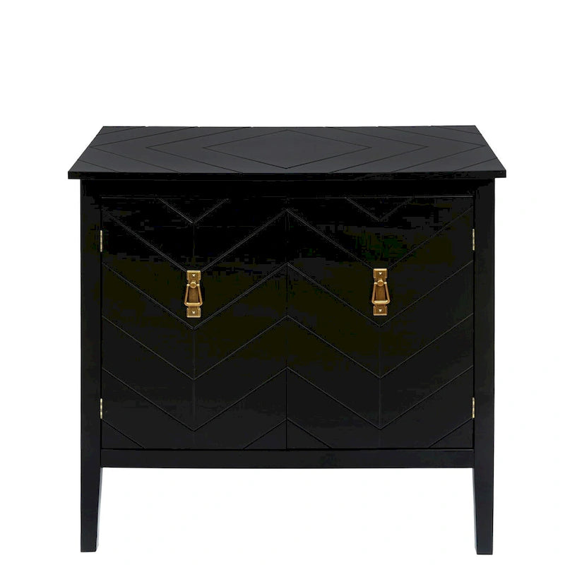 Meuble bas en bois à 2 portes avec étagère réglable, buffet vintage en bois pour salon, salle à manger, bureau