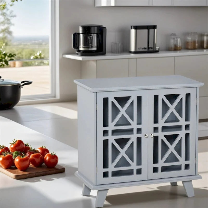 Meuble de cuisine anti-basculement en bois avec portes - N/A