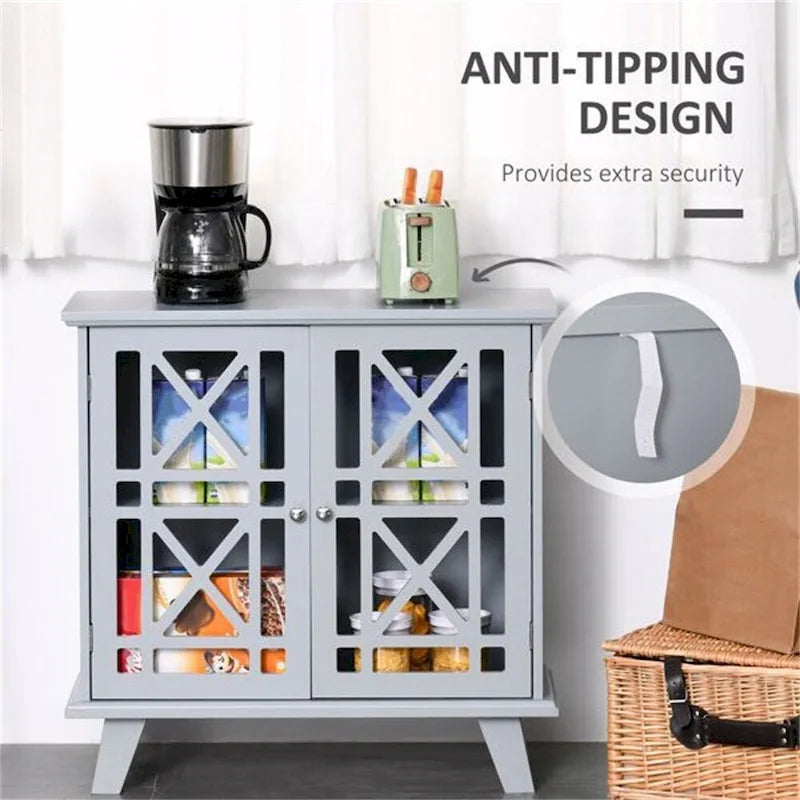 Meuble de cuisine anti-basculement en bois avec portes - N/A