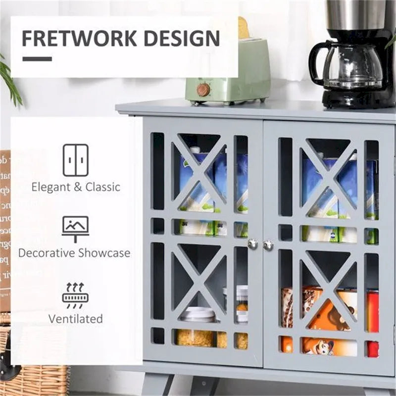 Meuble de cuisine anti-basculement en bois avec portes - N/A
