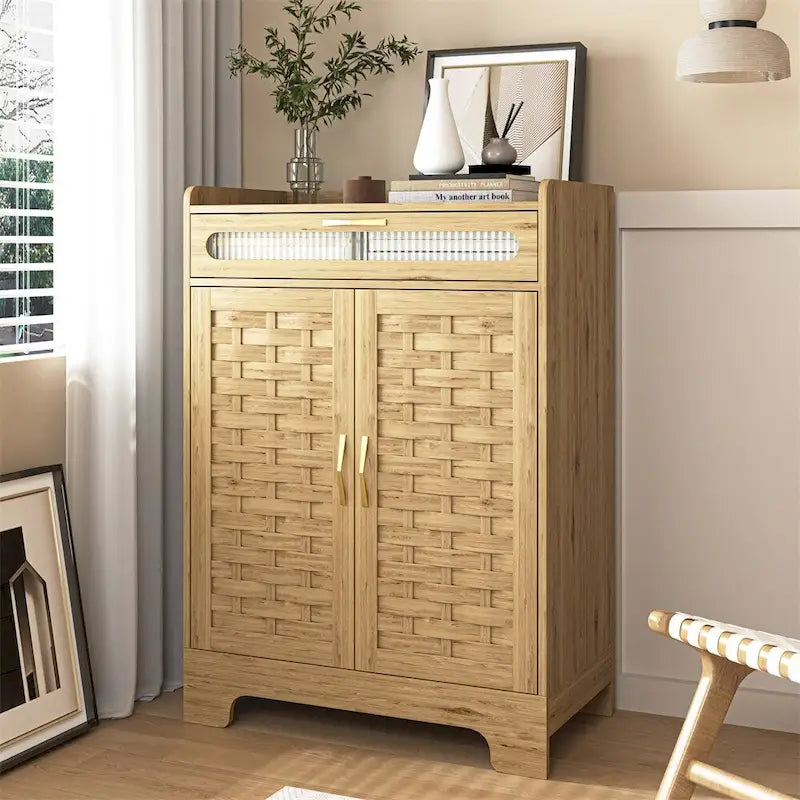 Bahut de style moderne rustique avec tiroir et étagère réglable