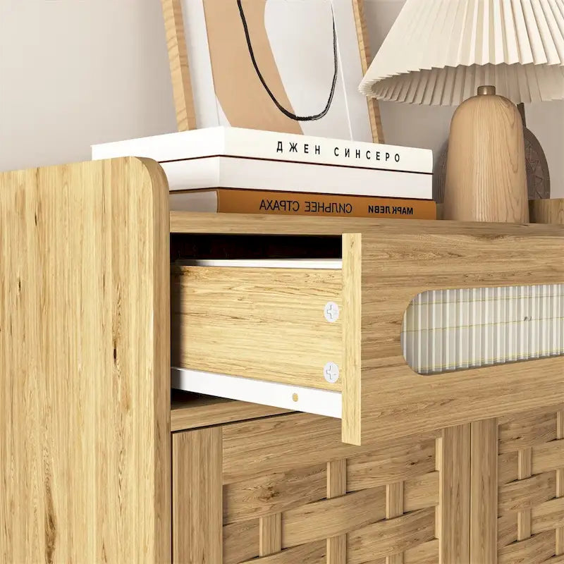 Bahut de style moderne rustique avec tiroir et étagère réglable