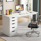 Bureau d'ordinateur moderne et simple Table d'étude et d'écriture avec 5 tiroirs