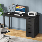 Bureau d'ordinateur moderne et simple Table d'étude et d'écriture avec 5 tiroirs