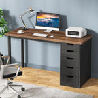 Bureau d'ordinateur moderne et simple Table d'étude et d'écriture avec 5 tiroirs