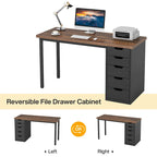 Bureau d'ordinateur moderne et simple Table d'étude et d'écriture avec 5 tiroirs
