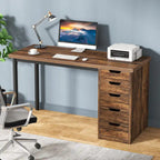 Bureau d'ordinateur moderne et simple Table d'étude et d'écriture avec 5 tiroirs