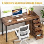 Bureau d'ordinateur moderne et simple Table d'étude et d'écriture avec 5 tiroirs