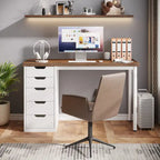 Bureau d'ordinateur moderne et simple Table d'étude et d'écriture avec 5 tiroirs