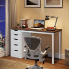Bureau d'ordinateur moderne et simple Table d'étude et d'écriture avec 5 tiroirs