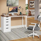 Bureau d'ordinateur moderne et simple Table d'étude et d'écriture avec 5 tiroirs