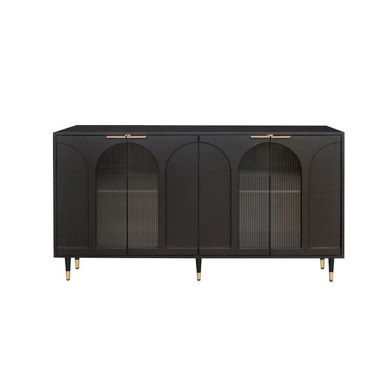 Meuble d'appoint Armoire en bois avec 4 portes vitrées