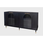 Meuble d'appoint Armoire en bois avec 4 portes vitrées