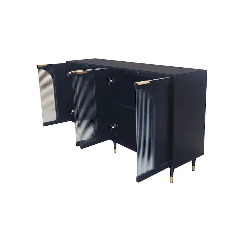 Meuble d'appoint Armoire en bois avec 4 portes vitrées